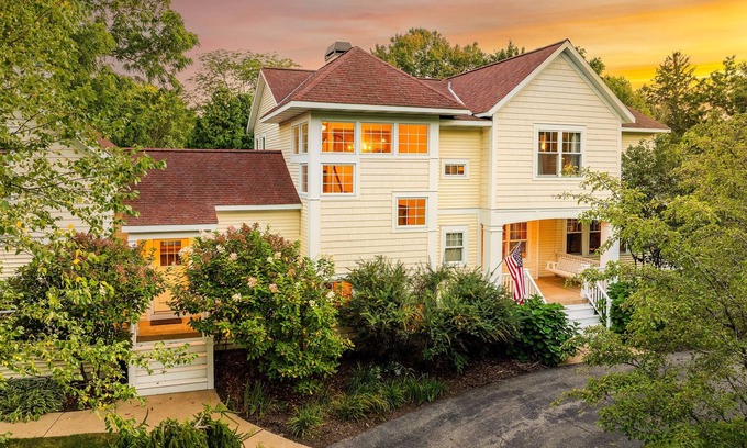 Saugatuck House | Saugatuck Modern Farmhouse - Steps to Downtown | Game Room | Outdoor Fireplace