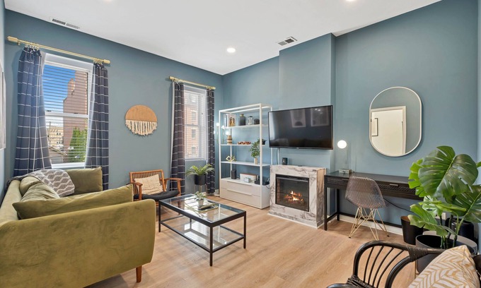 West Town Condo | Scandinavian-Inspired West Loop Apartment with Private Outdoor Balcony by AllSet Turnover