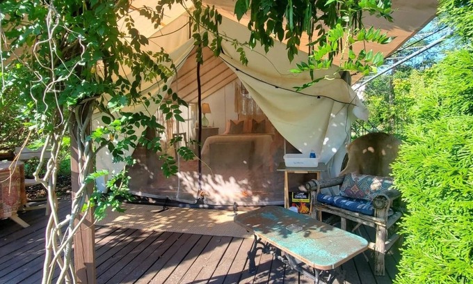 Caroline Cabin | Scottland Yard Farm's Wisteria Glamp