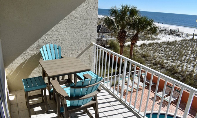 Gulf Shores Condo | Seacrest 203-Gulf Front- Reserved Parking-Beautiful View of the Gulf.
