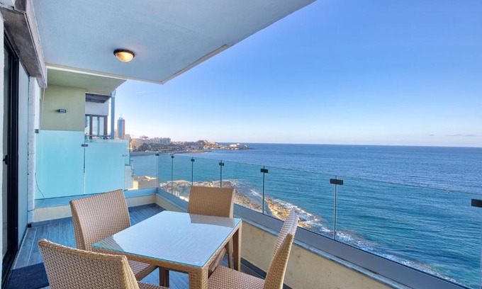 Tower Road Apartment | Seafront Sliema Apartment with Balcony & Sea Views by JL