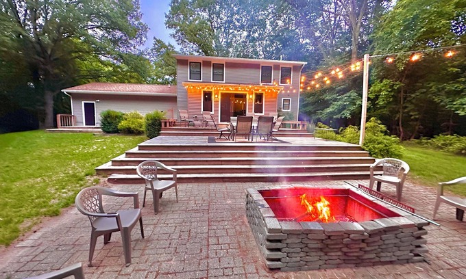 Muskegon House | Secluded Home Nestled in the Woods just Minutes from Lake Michigan..