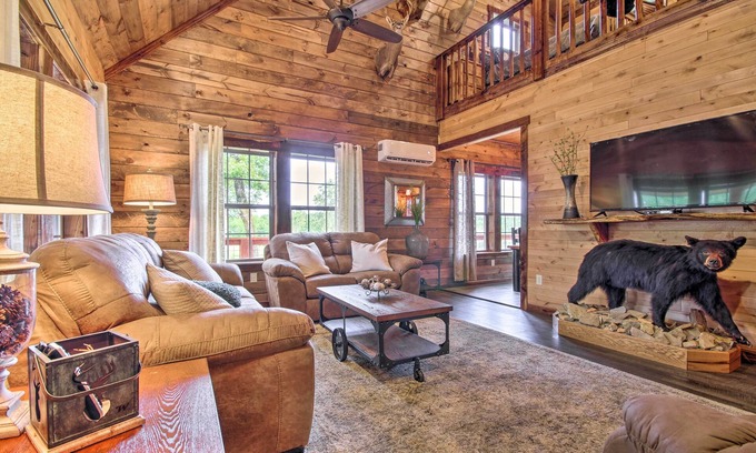 Elizabeth Cabin | Secluded Log Cabin with Decks, Views & Lake Access