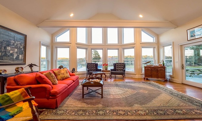 Bozman House | Secluded Waterfront Property on 3 acres with swimming pool and dock.
