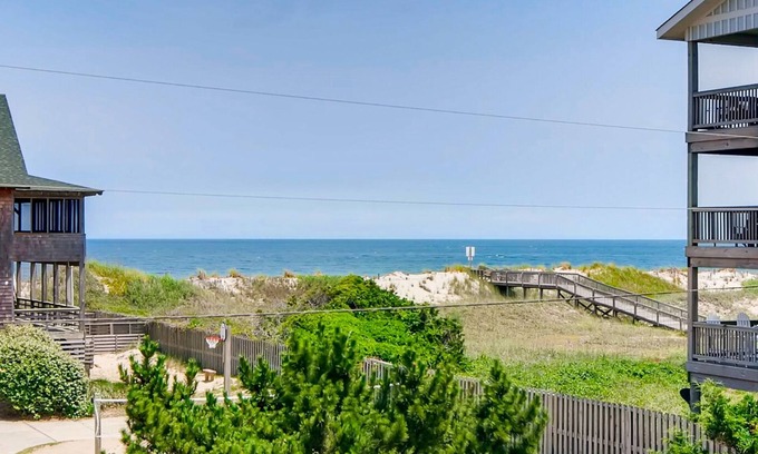 Rodanthe House | Semi-Oceanfront Dog Friendly Home w/Private Pool, Hot Tub, Foosball, Basketball