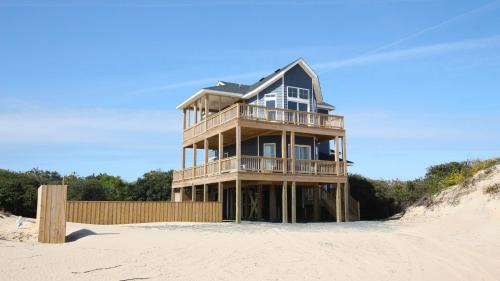 Carova Beach House | Semi-Oceanfront, Ocean Views, Wild Horses, Private Pool, 4x2338, Race To The Beach
