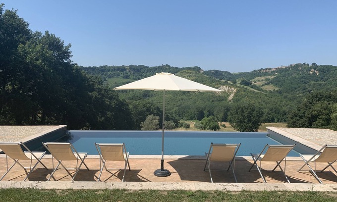 Corbara Villa | Sfarina, ancient restored home private pool, panoramic, 8 pax