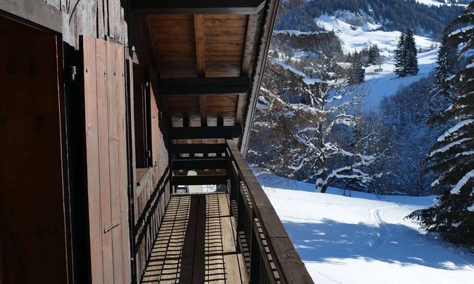 Notre-Dame-de-Bellecombe Apartment | Ski-In/Ski-Out Mountain Chalet Apartment, 2 Bedrooms, Sleeps 5, Balcony, Parking