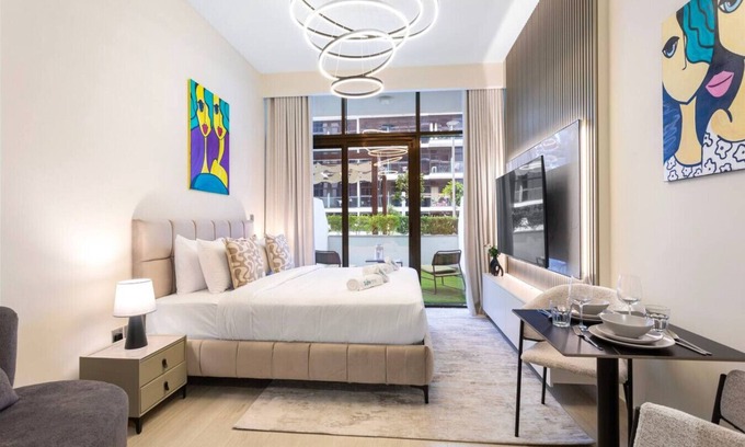 Nad Al Sheba Apartment | Sleek Studio Apartment in Azizi Riviera- Suiteable
