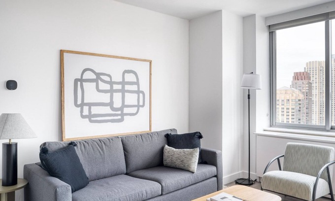 Lincoln Square Apartment | Sleek UWS 2BR w/Gym, Balcony & W/D, nr Central Park, by Blueground