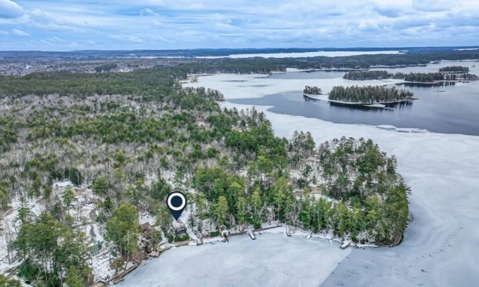 South Casco House | Sleeps 18! Large Waterfront Camp on Big Sebago with Two Docks & Sandy Beach