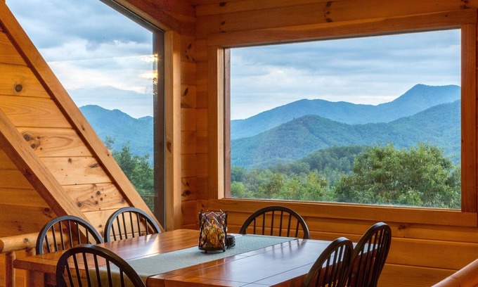 Sylva Cabin | Smoky Mountain home with sauna, hot tub, multi-level deck & mountain views
