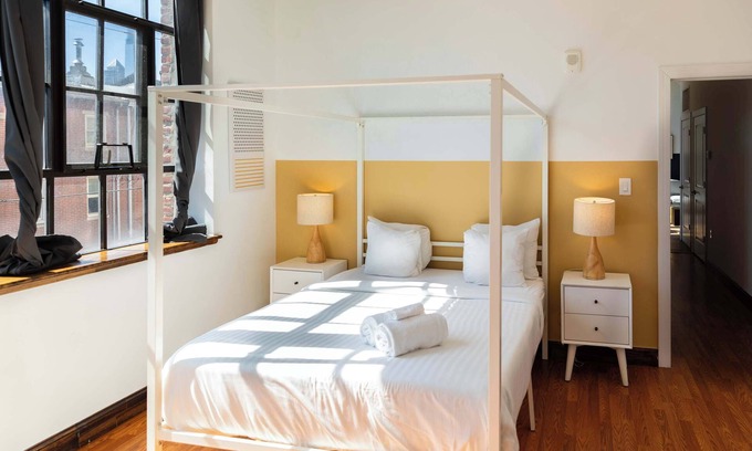 West Poplar Apartment | Sosuite | 2BR Apt w Balcony, W/D, Gym, On-Site Bar