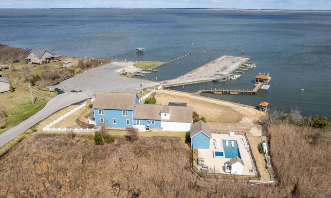 Poplar Branch House | Sound Life 5 Bedroom Vacation Home, Soundfront Views with Pool Access!