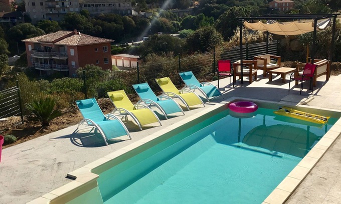 Propriano Apartment | Spacious apartment with sea view, swimming pool, near beaches and harbor