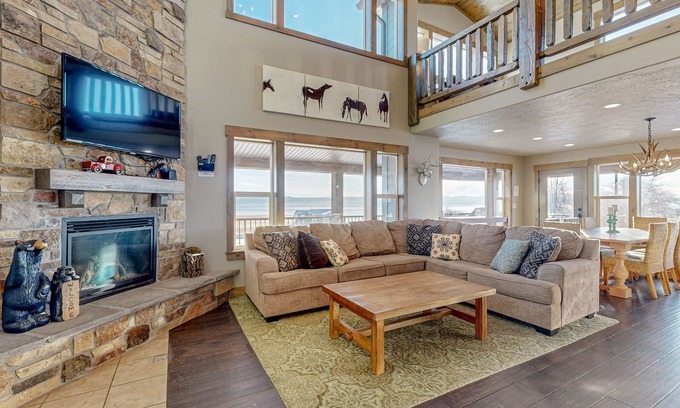 Fish Haven House | Spacious Bear Lake home w/access to a shared pool, hot tub, gym & pirate ship?