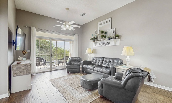 Gulf Shores Condo | Spacious condo with water views, private balcony, & on-site pool