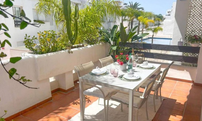 Estepona Apartment | Spacious Estepona Apartment with Pool & Golf Views