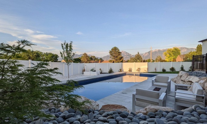South Jordan House | Spacious Mountain View Basement Apt. w/heated pool and hottub