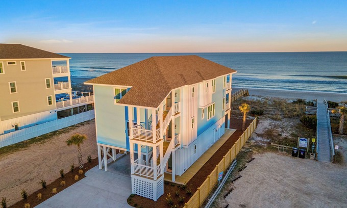 Carolina Beach House | Spacious oceanfront 7-bedroom house, almost new, made up of two full units