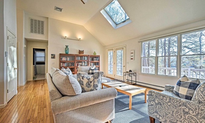 East Falmouth Cottage | Spacious Waterfront Falmouth Home on Jenkins Pond!