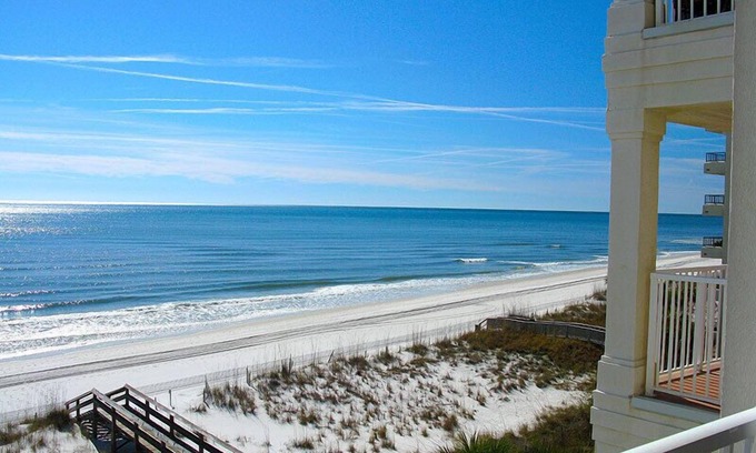 Orange Beach East Condo | Spacous Beach Front Unit close to the Flora Bama