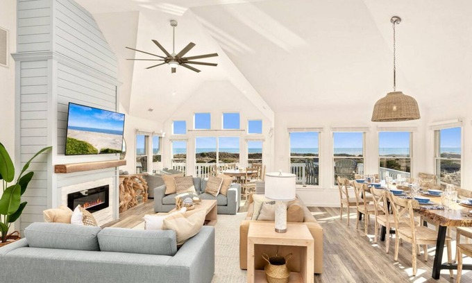 Salvo House | Special Sale! NEW Luxury Oceanfront 6BR, Heated Pool, Hot Tub, Game Room
