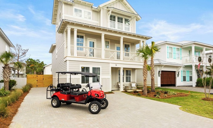 Miramar Beach House | Spiny Lobster: 7BR, Luxury, Private Pool! Golf Cart! 5 Min to Beach