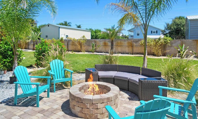 Crescent Beach House | Steps to Beach, Patio, Fire Pit, Tropical Oasis