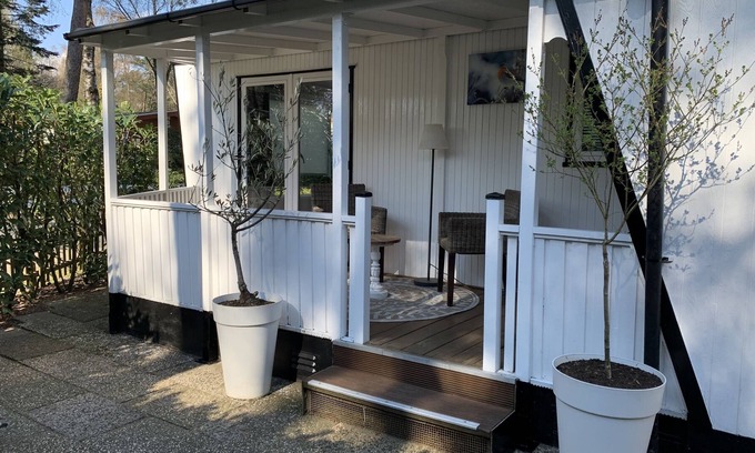 Bosgebied Hoenderloo Ski Chalet | Stijlvol Chalet met Charmante Veranda op de Veluwe