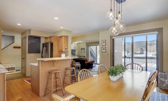 Stowe Area House | Stowe Base Camp 21: 3 br, fireplace, a/c, decks, summer pool & community amenities!