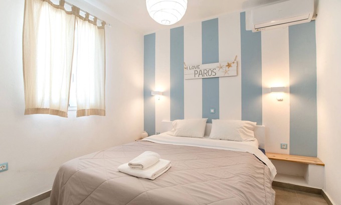 Paros Apartment | Studio Apartment "Livadia Seaside 1" near Beach with 2 Shared Terraces & Wi-Fi
