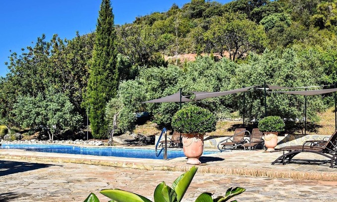 Montecorto Apartment | 'Studio Romantic Paradise 3' with Mountain View, Pool, Wi-Fi & Garden