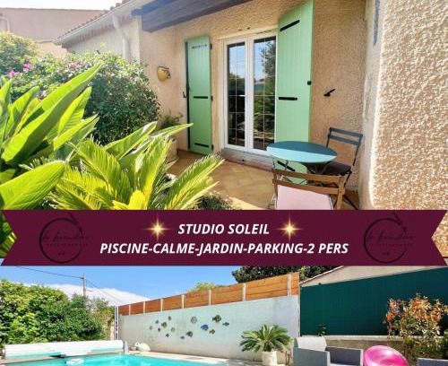 Istres Apartment | Studio Soleil - Piscine, Parking, Jardin, Calme, Wifi, 2 personnes