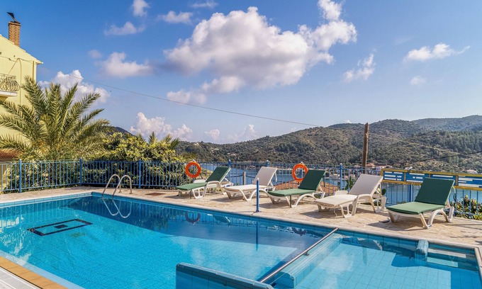 Vathy Apartment | Studio 'Veronis 4' with Sea View, Shared Pool & Wi-Fi