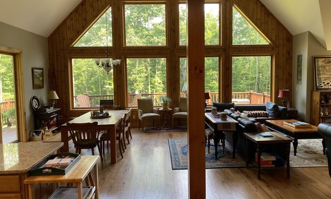 Windham House | Stunning Chalet style home with 8 Person Hot Tub, Fire pit & Sauna & steam rm.