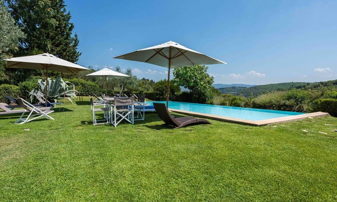 Barberino Tavarnelle Villa | Stunning private villa with private pool, A/C, WIFI, TV and balcony, close to Greve In Chianti