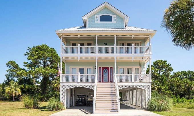 Oceanmarsh Subdivision House | Stunning Marsh Views, 2 Golf Carts Included, 2 Master Suites, expansive decks with ocean breeze