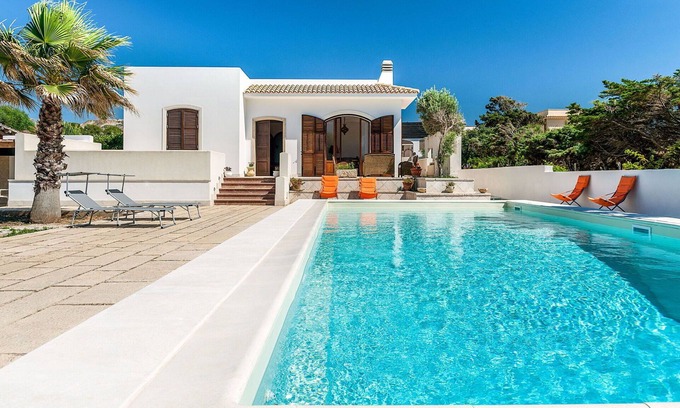 Custonaci Villa | Stunning private villa for 6 people with A/C, private pool, WIFI, TV, terrace and panoramic view