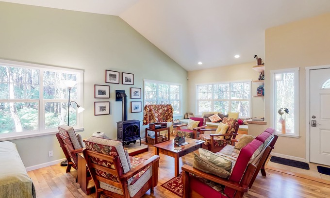 Volcano House | Stunning retreat w/a full kitchen, gas fireplace, furnished lanais, & WiFi