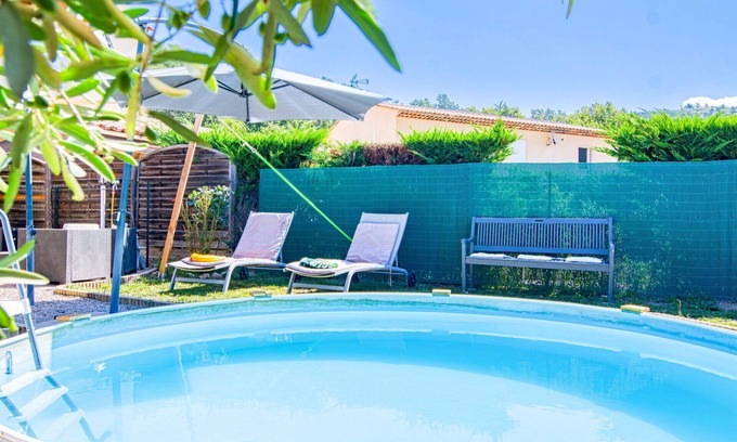 Montauroux House | Stunning villa for 4 guests with private pool, WIFI, A/C, TV and terrace