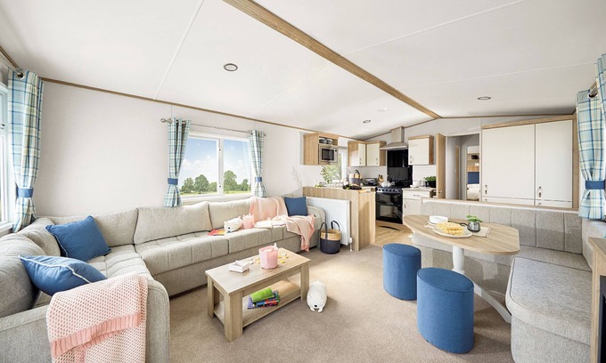 Aberystwyth House | Stylish and modern caravan with one double and one twin.