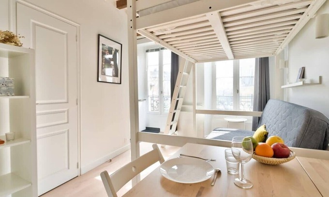 Quartier de la Porte-Saint-Denis Apartment | Stylish Mezzanine Studio in the Heart of Paris 3F