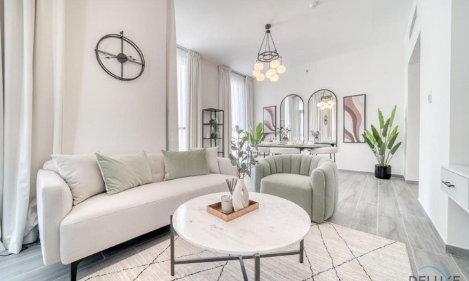 Dubai Production City Apartment | Suave 2BR with Assistant Room at Mesk 1 Midtown Dubai Production City by Deluxe Holiday Homes