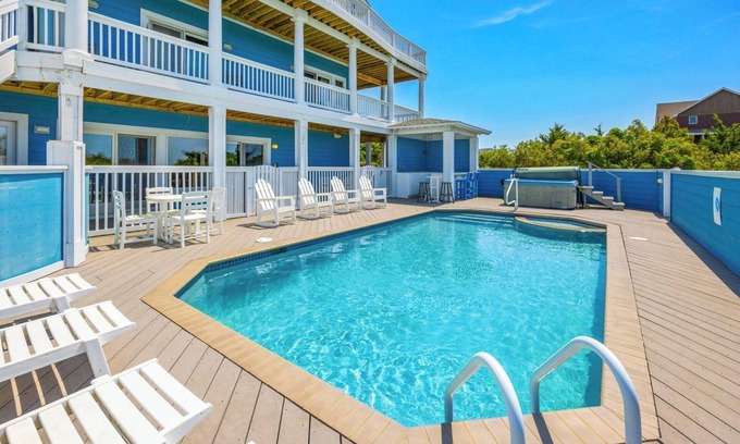 Wind Over Waves House | SUMMER SAVINGS- Soundfront Dog Friendly w/Pool, Hot Tub, Elevator, Private Pier