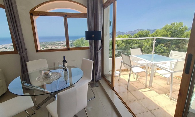 Nerja Apartment | Sunny penthouse with panoramic-terrace, pool and the best sea view in Nerja
