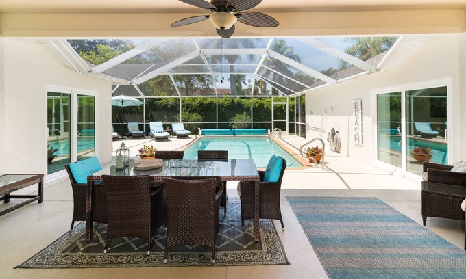 Central Naples House | Sunside House, 3/2 Pool Home in Gated Community and minutes from everything.