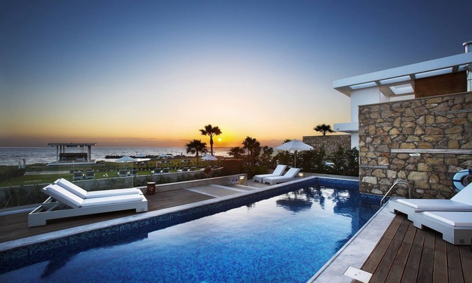 Paphos Villa | SUPERB BEACH FRONT Modern villa with Heated Pool, Ideal for Weddings (9 -303)