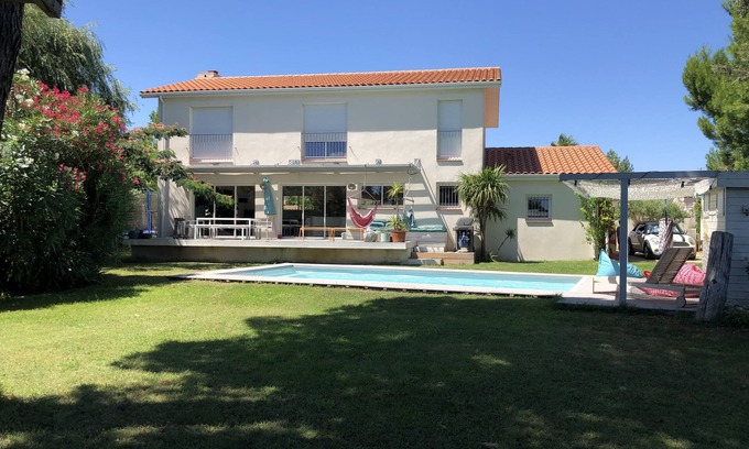 Sainte-Marie-la-Mer Villa | Superb villa with pool, jacuzzi, motorboat, 5-minute walk from the beach