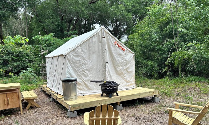 Candler RV Rental | Tentrr Signature Site - Glamping near the Springs in Ocala JAI Jungle Permacultu